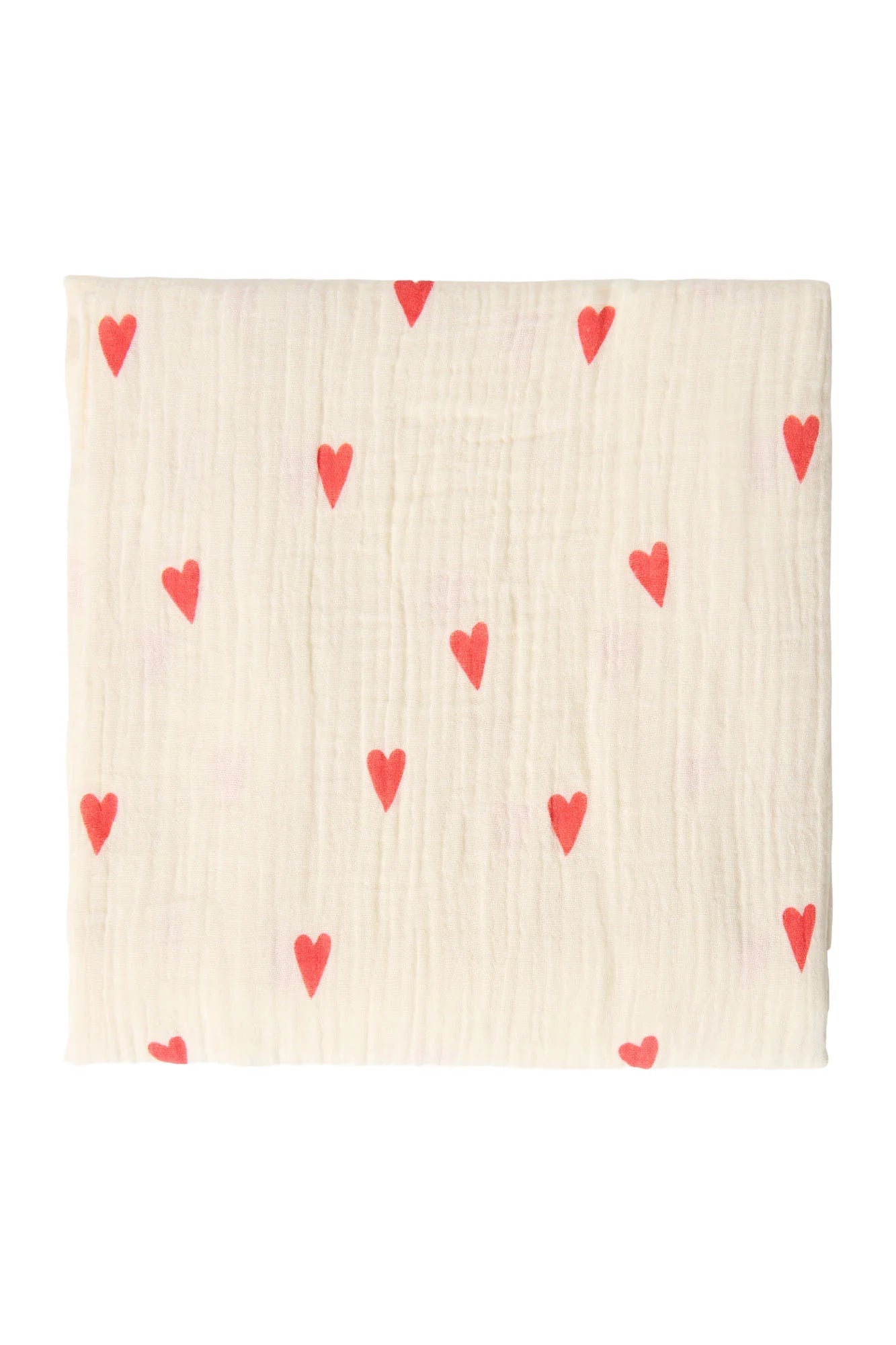 Mušelínová plena STUDIO NOOS Neutral Hearts 120 x 120 cm | Lavly.cz