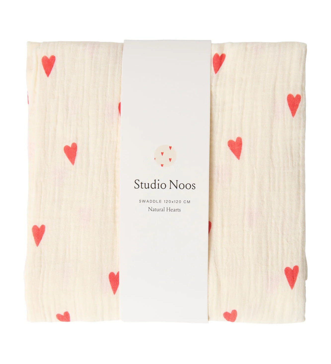 Mušelínová plena STUDIO NOOS Neutral Hearts 120 x 120 cm | Lavly.cz