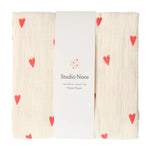Mušelínová plena STUDIO NOOS Neutral Hearts 120 x 120 cm | Lavly.cz