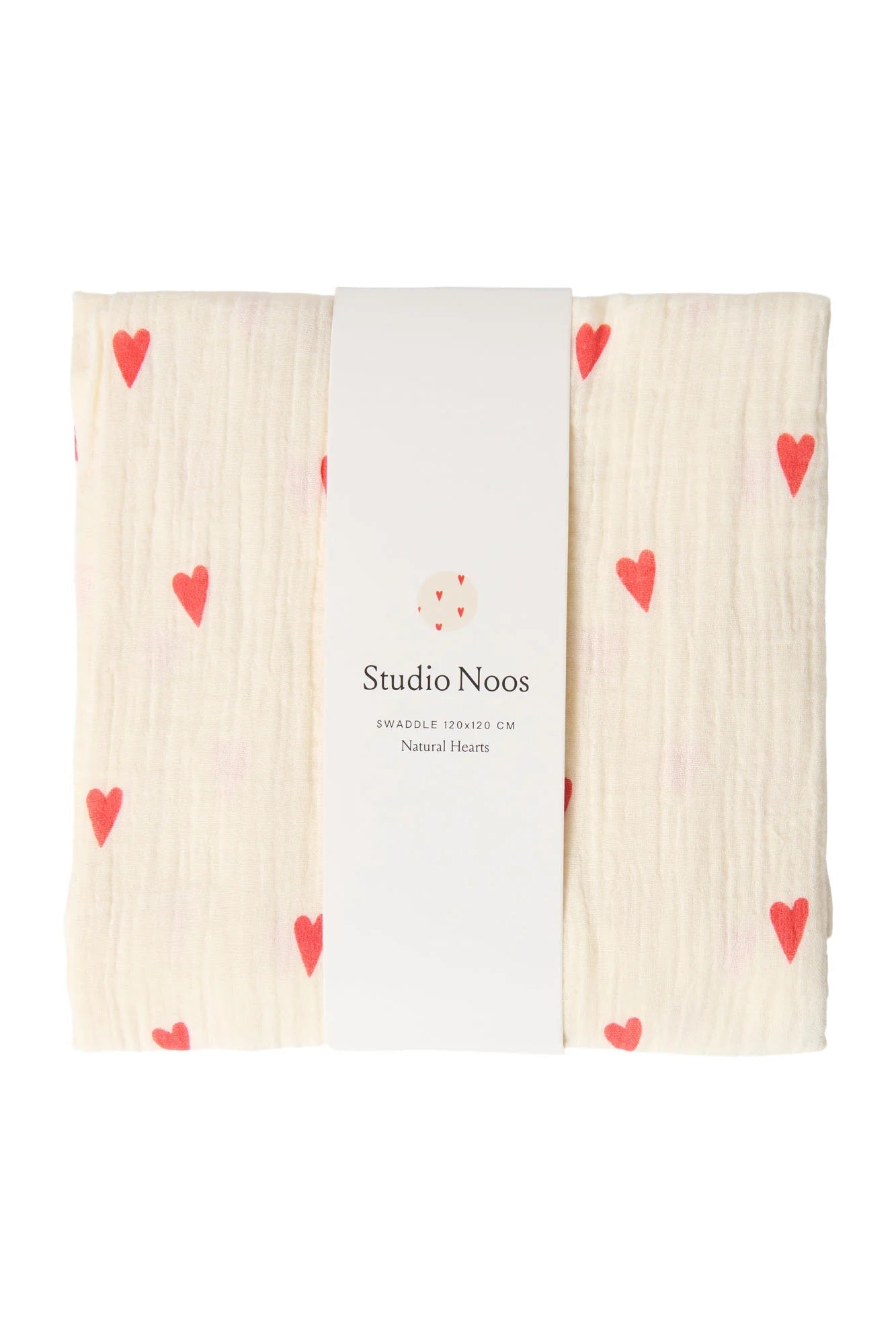 Mušelínová plena STUDIO NOOS Neutral Hearts 120 x 120 cm | Lavly.cz