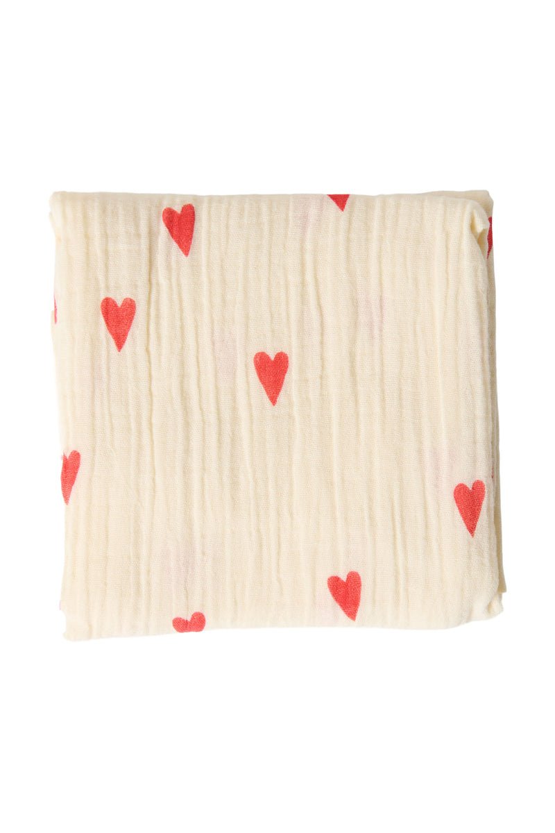 Mušelínová plena STUDIO NOOS Neutral Hearts | Stylové doplňky pro děti a ženy | Lavly.cz