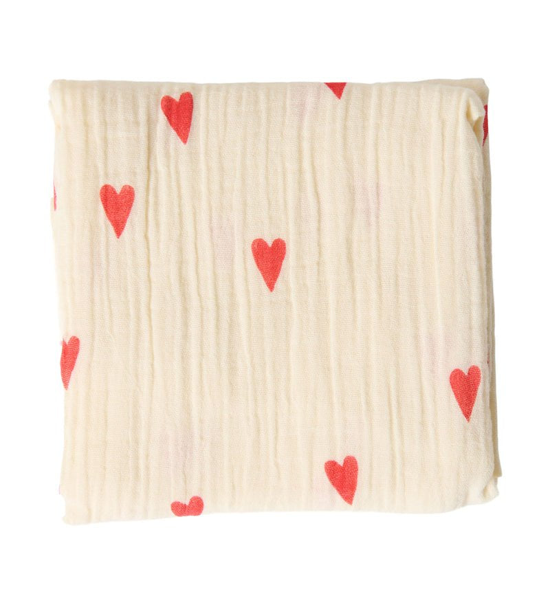 Mušelínová plena STUDIO NOOS Neutral Hearts | Stylové doplňky pro děti a ženy | Lavly.cz