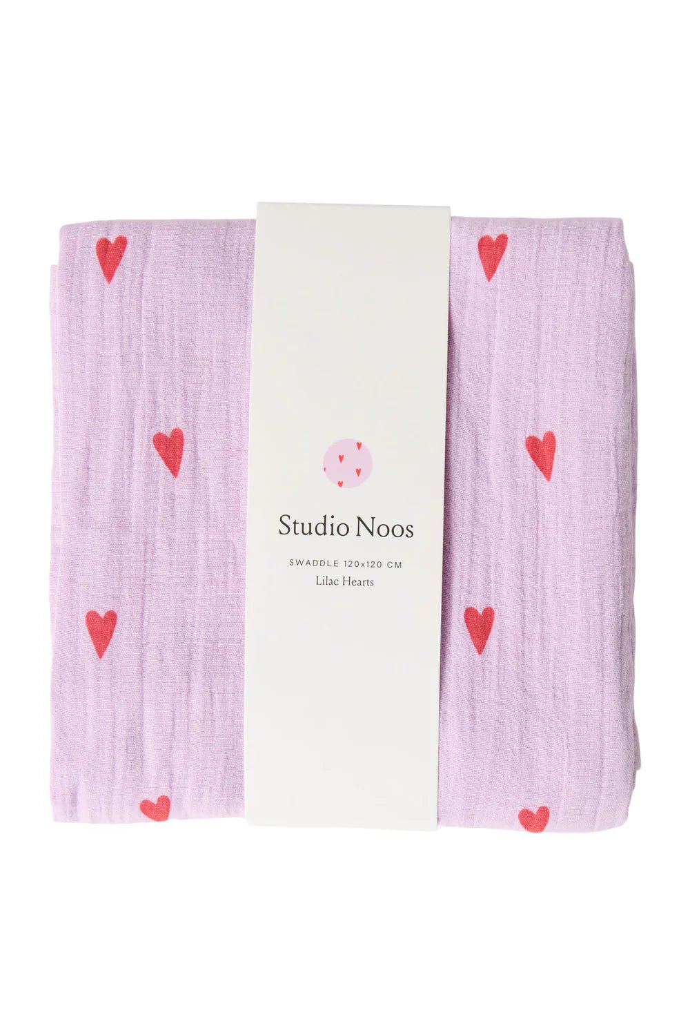 Mušelínová plena STUDIO NOOS Purple Hearts 120 x 120 cm | Lavly.cz