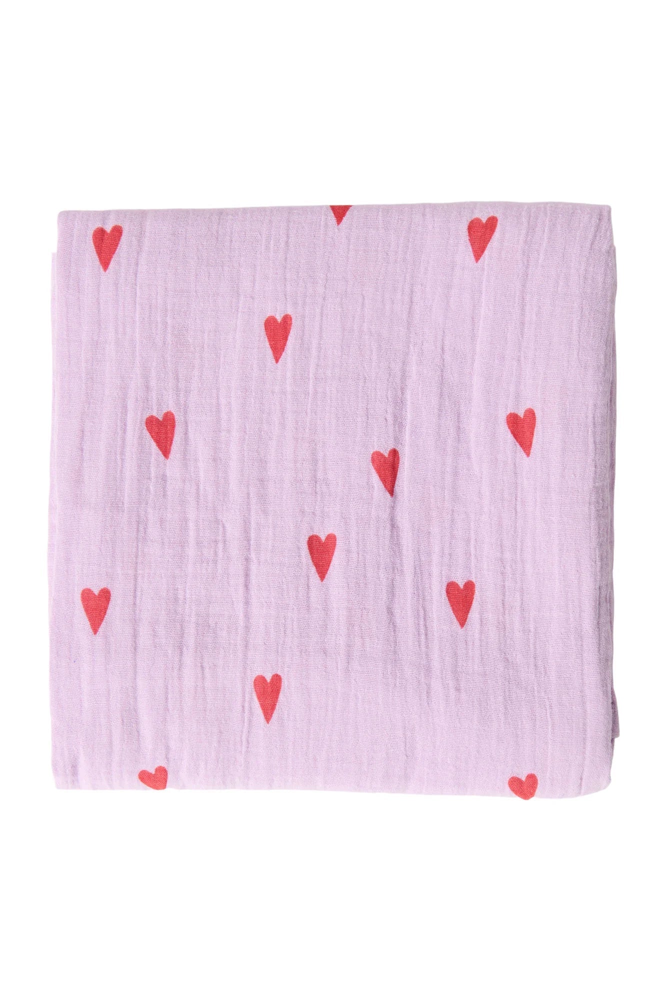 Mušelínová plena STUDIO NOOS Purple Hearts 120 x 120 cm | Lavly.cz
