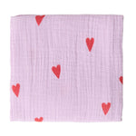 Mušelínová plena STUDIO NOOS Purple Hearts | Lavly.cz