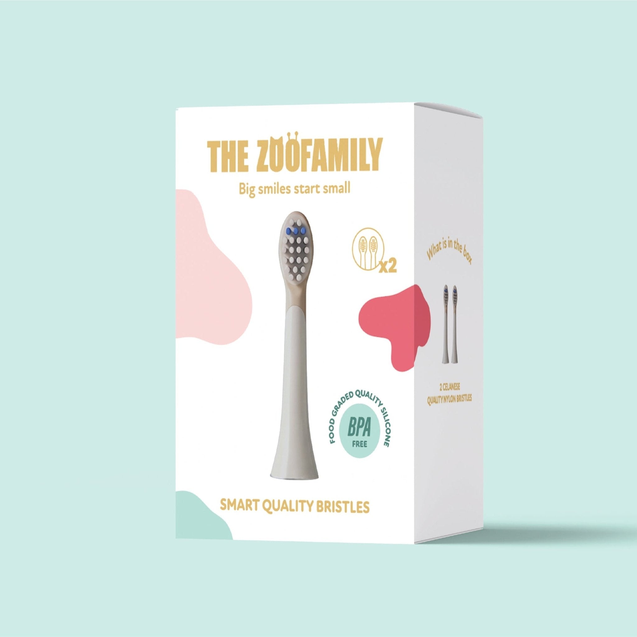 Náhradní hlavice k dětskému sonickému zubnímu kartáčku THE ZOOFAMILY – 2 ks | Lavly.cz