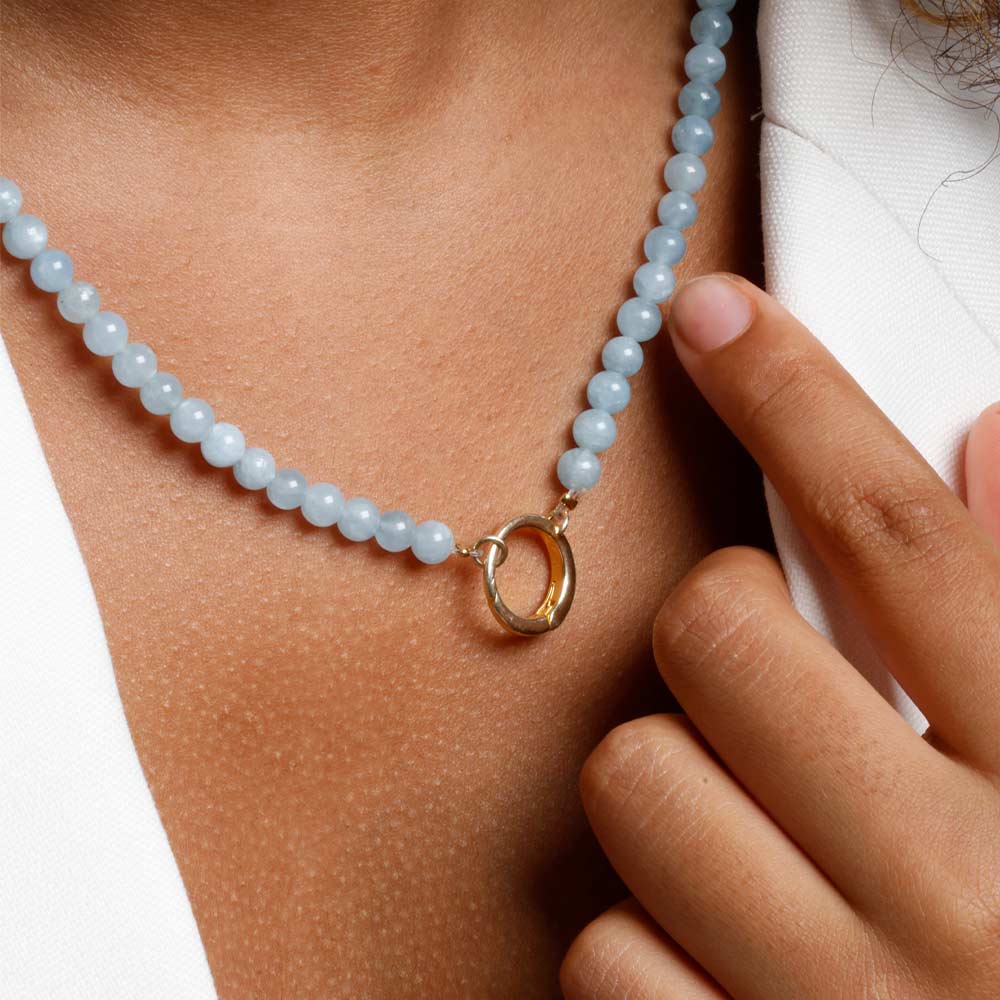 Náhrdelník DESIGN LETTERS Aquamarine | Lavly.cz