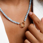 Náhrdelník DESIGN LETTERS Aquamarine | Lavly.cz