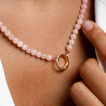 Náhrdelník DESIGN LETTERS Růžový opál | Lavly.cz