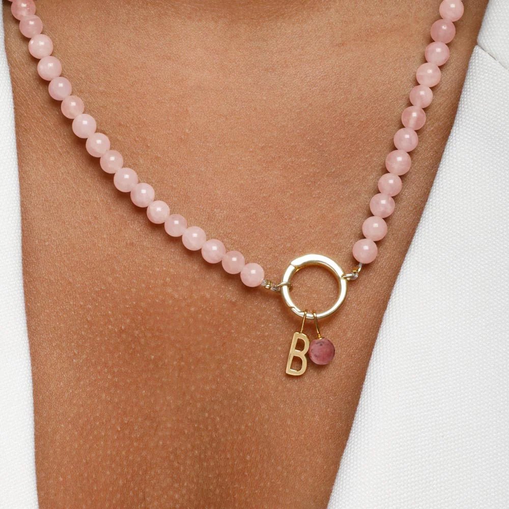 Náhrdelník DESIGN LETTERS Růžový opál | Lavly.cz