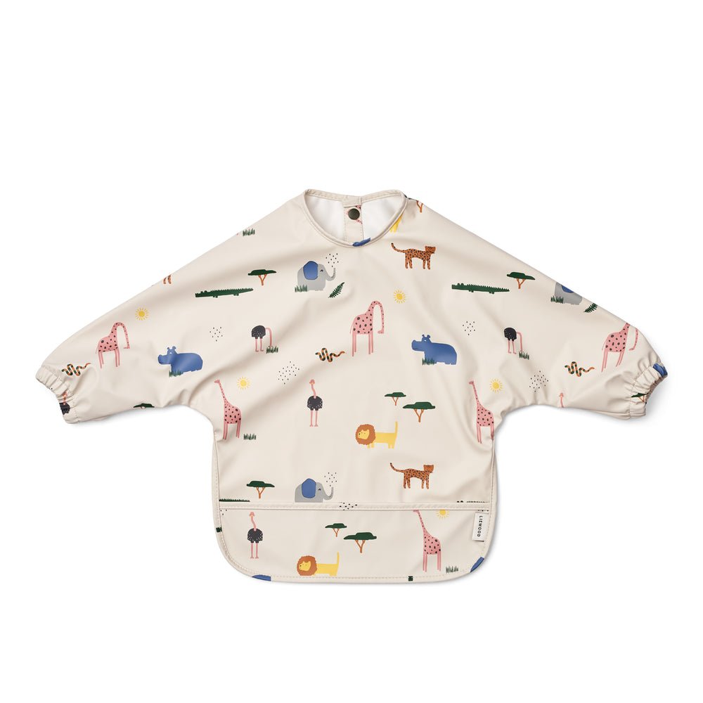 Nepromokavý bryndák s rukávy LIEWOOD Merle Safari / Sandy | Lavly.cz