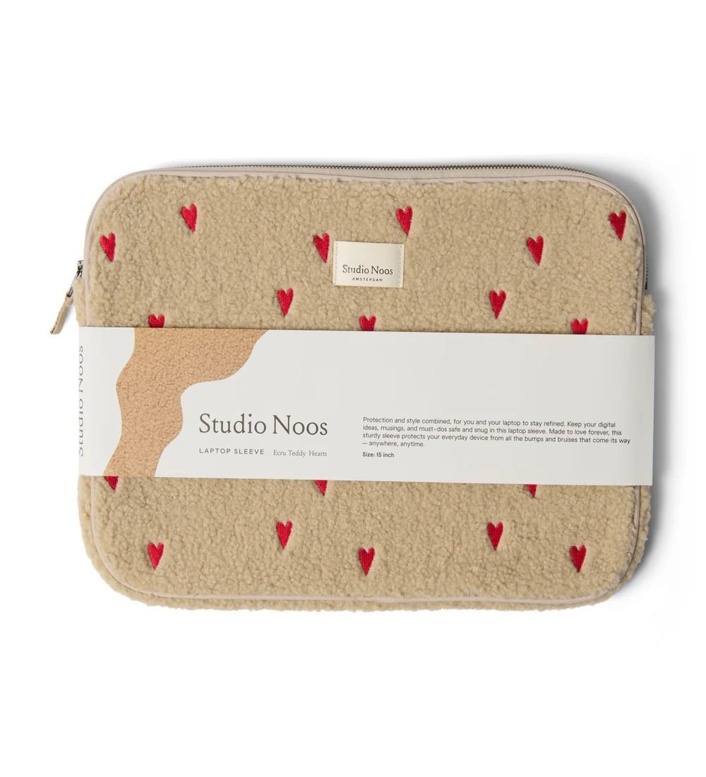 Obal na notebook STUDIO NOOS Ecru Teddy Hearts | Lavly.cz