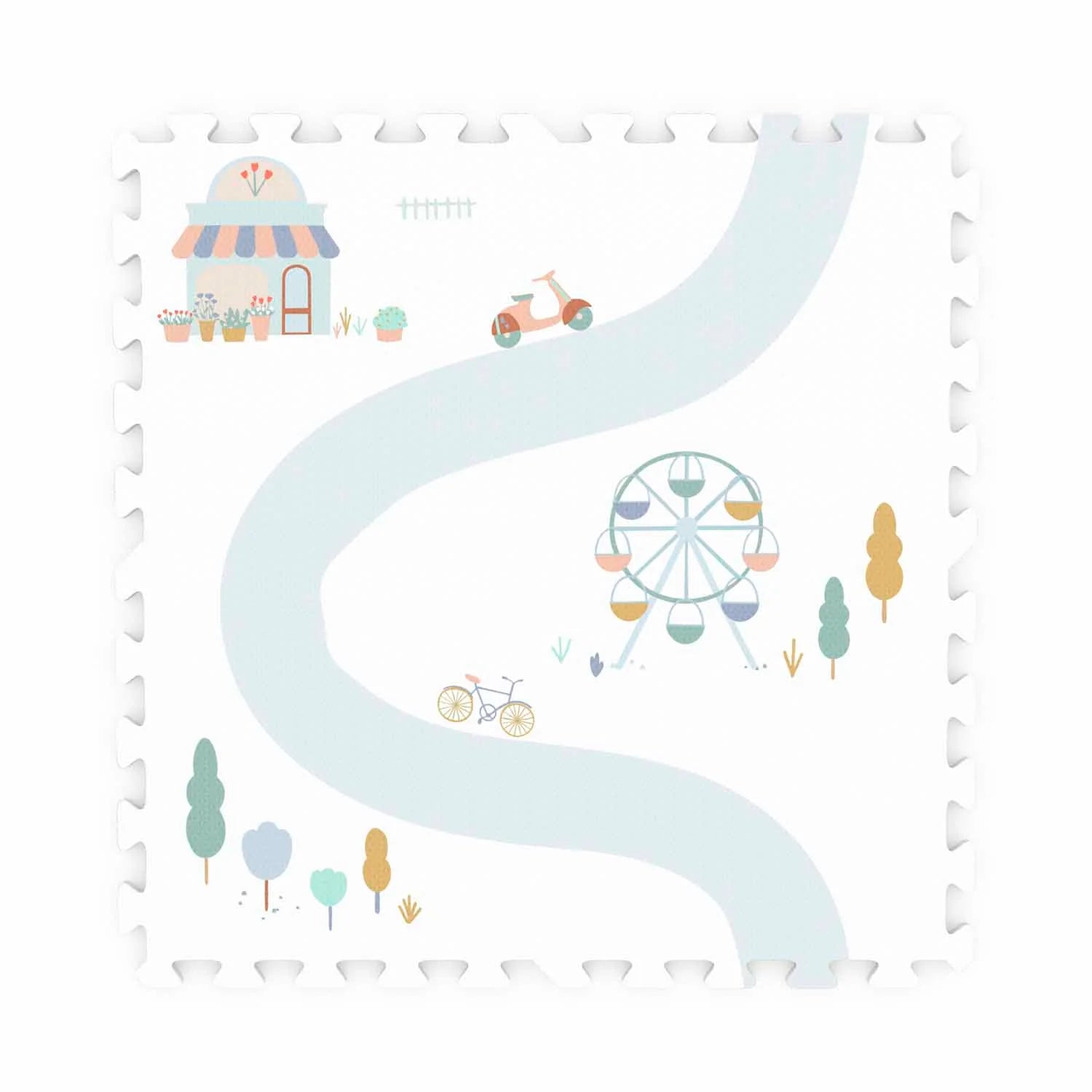 Oboustranná puzzle podložka PLAY&GO Město / Terazzo | Stylové doplňky pro děti a ženy | Lavly.cz
