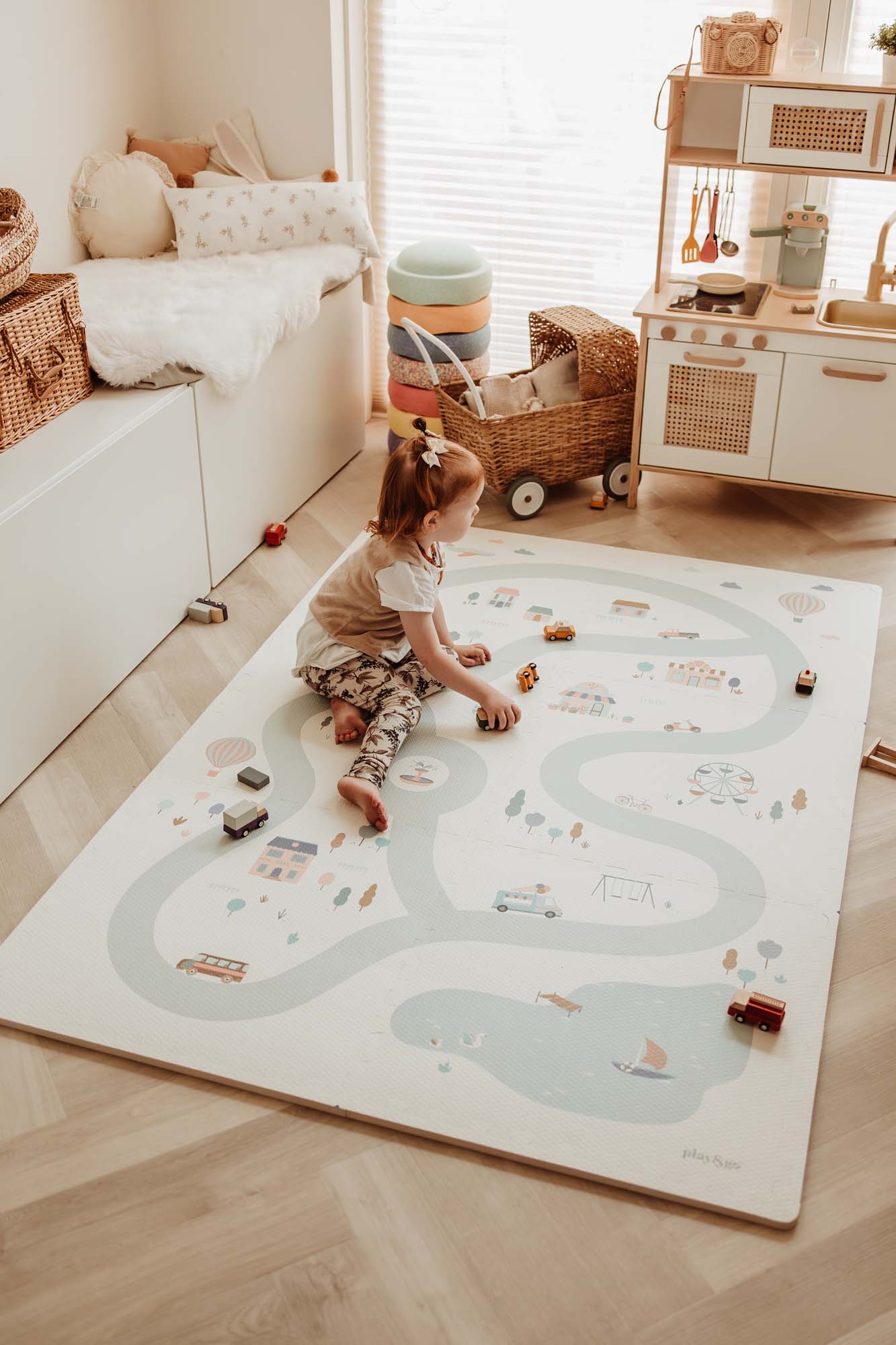 Oboustranná puzzle podložka PLAY&GO Město / Terazzo | Stylové doplňky pro děti a ženy | Lavly.cz