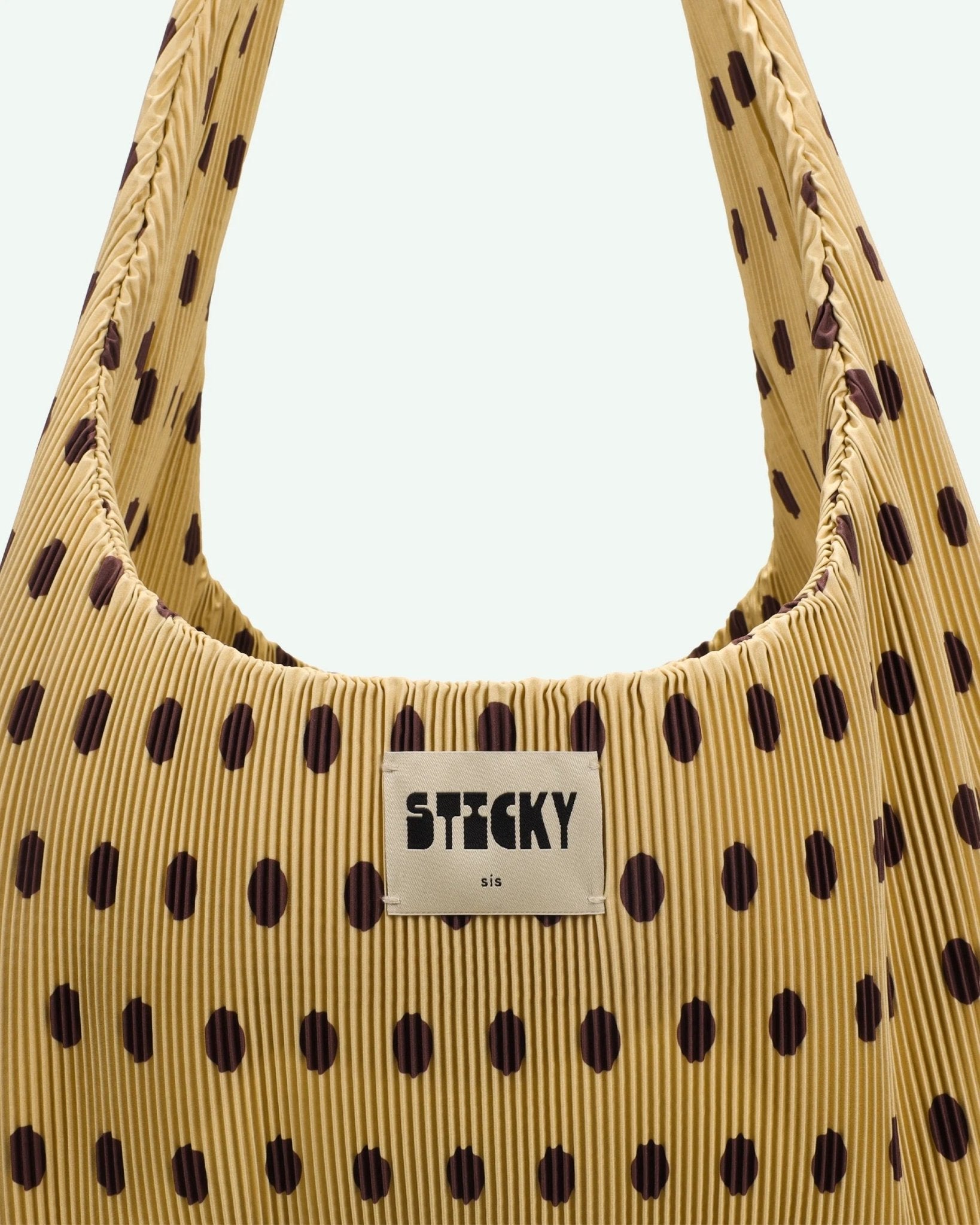 Plisovaná taška THE STICKY SIS CLUB Dots Hay + Chocolate | Lavly.cz