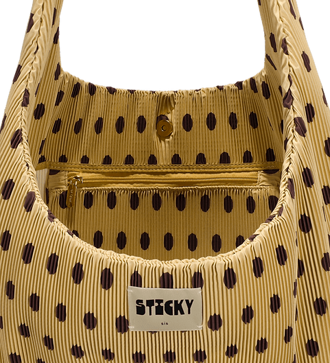 Plisovaná taška THE STICKY SIS CLUB Dots Hay + Chocolate | Lavly.cz