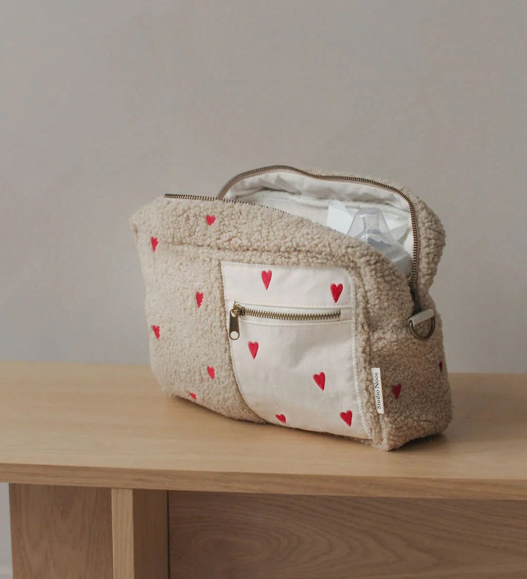 Přebalovací organizér STUDIO NOOS Ecru Teddy Hearts | Lavly.cz