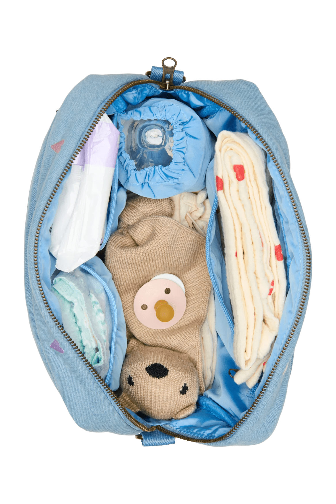 Přebalovací organizér STUDIO NOOS Light Blue Hearts Denim | Lavly.cz