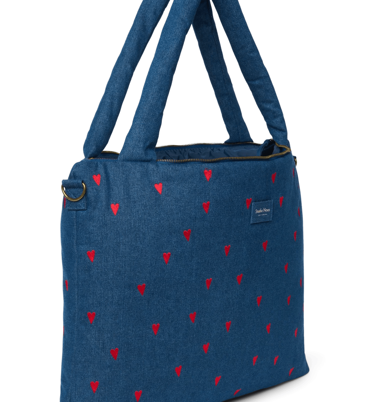 Přebalovací taška STUDIO NOOS Dark Blue Red Hearts Denim | Lavly.cz