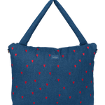 Přebalovací taška STUDIO NOOS Dark Blue Red Hearts Denim | Lavly.cz
