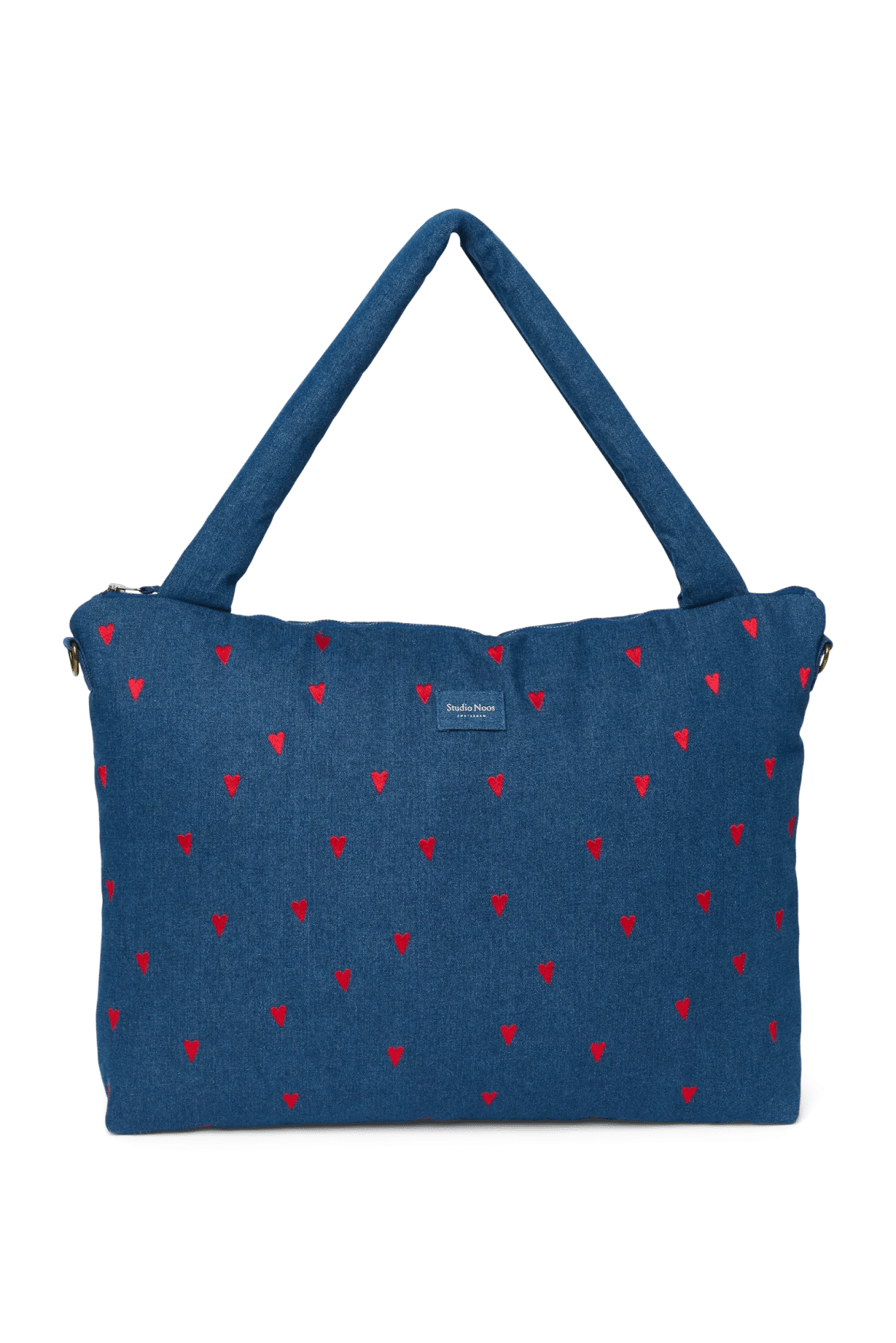Přebalovací taška STUDIO NOOS Dark Blue Red Hearts Denim | Lavly.cz