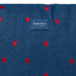 Přebalovací taška STUDIO NOOS Dark Blue Red Hearts Denim | Lavly.cz
