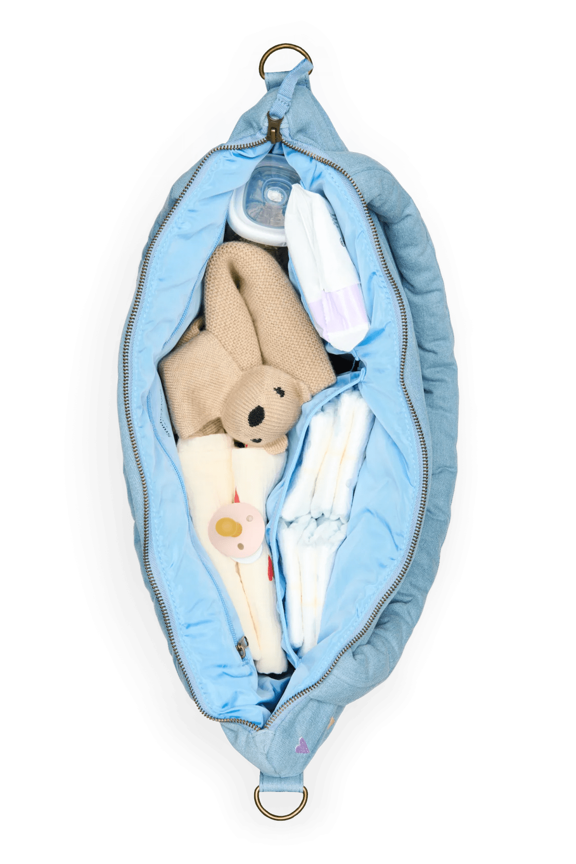 Přebalovací taška STUDIO NOOS Light Blue Hearts Denim | Lavly.cz