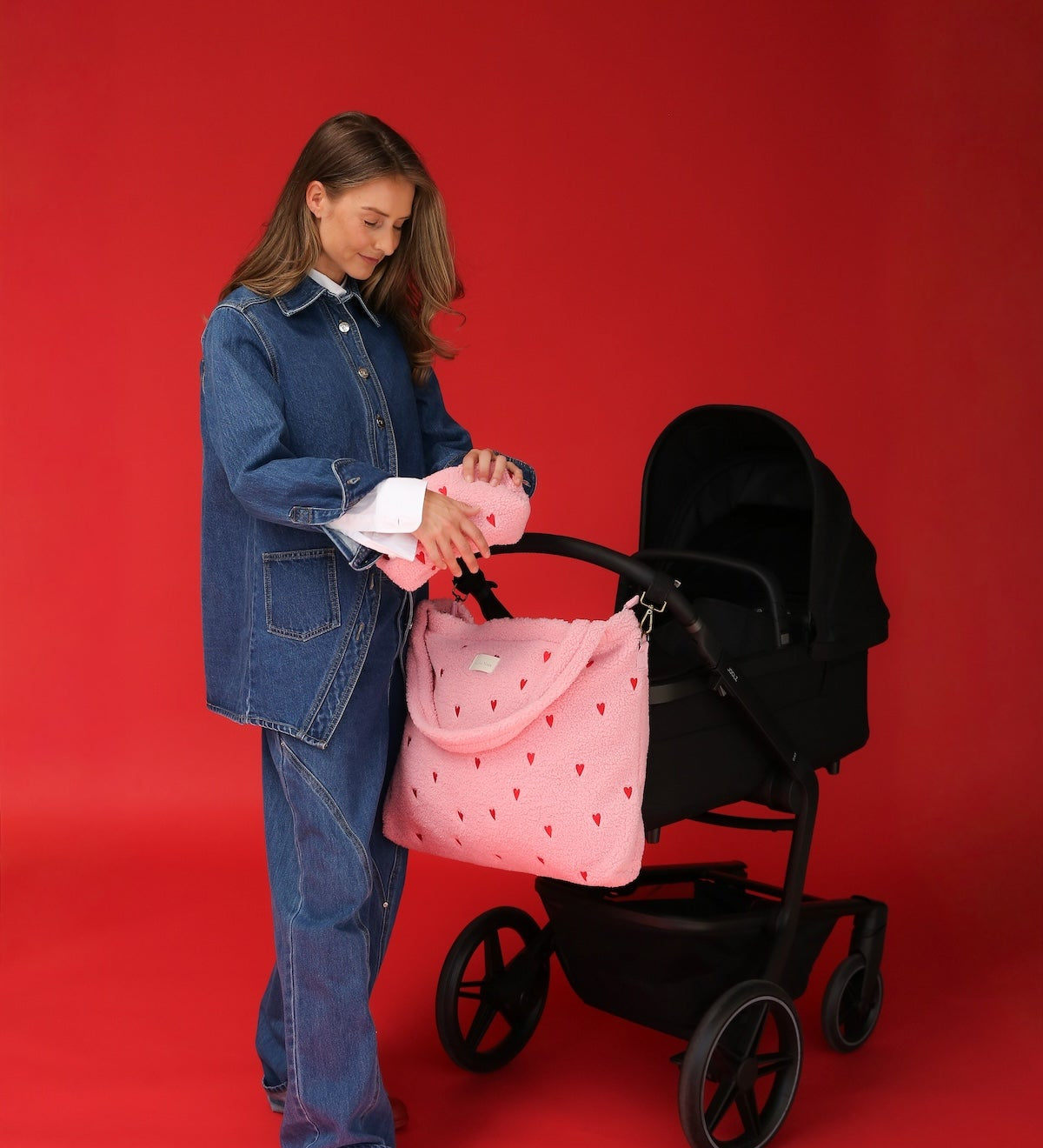 Přebalovací taška STUDIO NOOS Light Pink Teddy Hearts | Lavly.cz