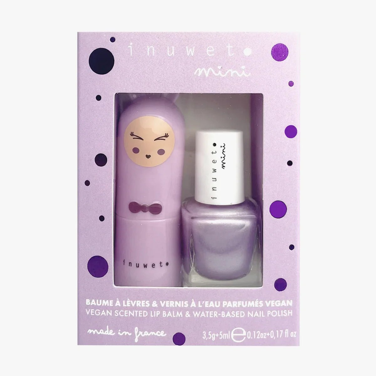 Sada laku na nehty a balzámu na rty INUWET Duo Marshmellow | Lavly.cz