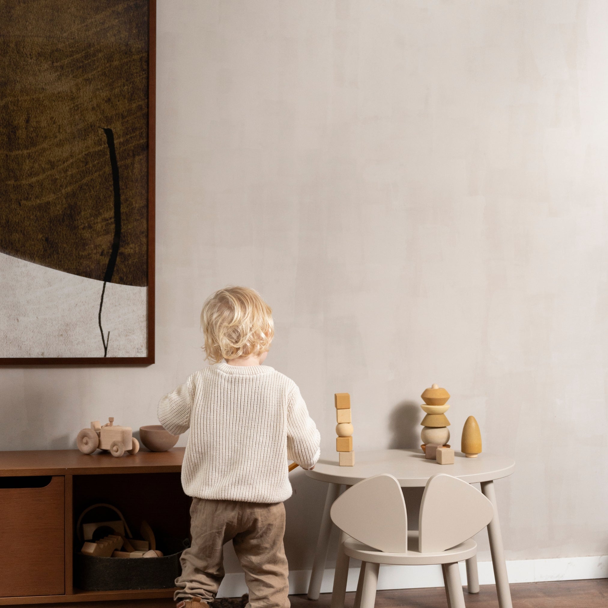Sada židle a stolu Nofred Mouse Bříza Beige | Stylové doplňky pro děti a ženy | Lavly.cz