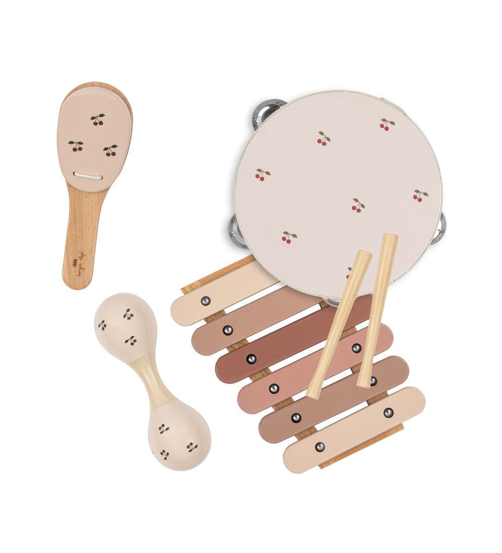 Set čtyř hudebních nástrojů KONGES SLOJD Cherry Glossy | Stylové doplňky pro děti a ženy | Lavly.cz