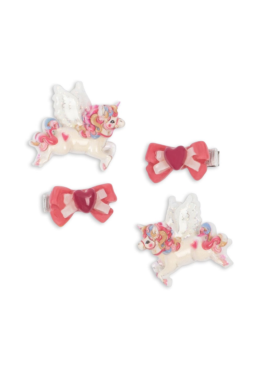Sponky KONGES SLOJD Unicorn + mašličky 4 kusy | Stylové doplňky pro děti a ženy | Lavly.cz