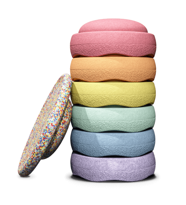 STAPELSTEIN® 6+1 ks Original Rainbow Set Pastel Balanční kameny a deska | Stylové doplňky pro děti a ženy | Lavly.cz