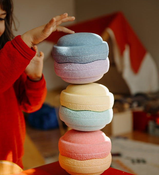 STAPELSTEIN® MINI 6 ks Original Rainbow Pastel Balanční kameny | Stylové doplňky pro děti a ženy | Lavly.cz