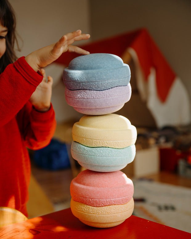 STAPELSTEIN® MINI 6 ks Original Rainbow Pastel Balanční kameny | Stylové doplňky pro děti a ženy | Lavly.cz