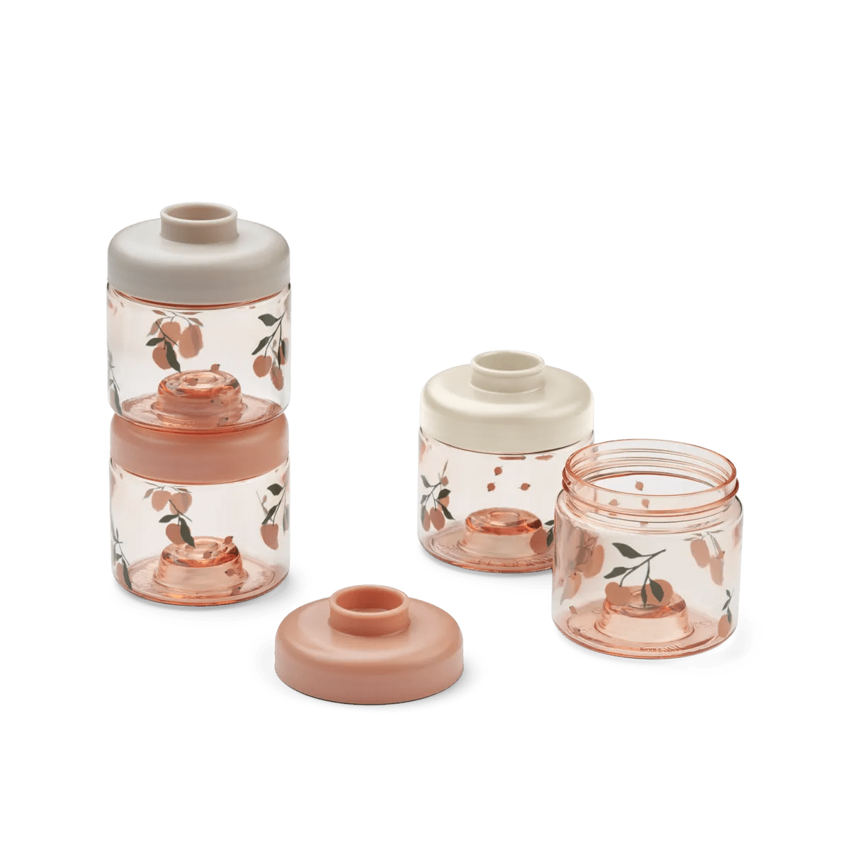Svačinové boxíky LIEWOOD Dominique 4 kusy Peach / Sea Shell | Stylové doplňky pro děti a ženy | Lavly.cz