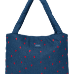 Taška Mom Bag STUDIO NOOS Dark Blue Red Hearts Denim | Lavly.cz