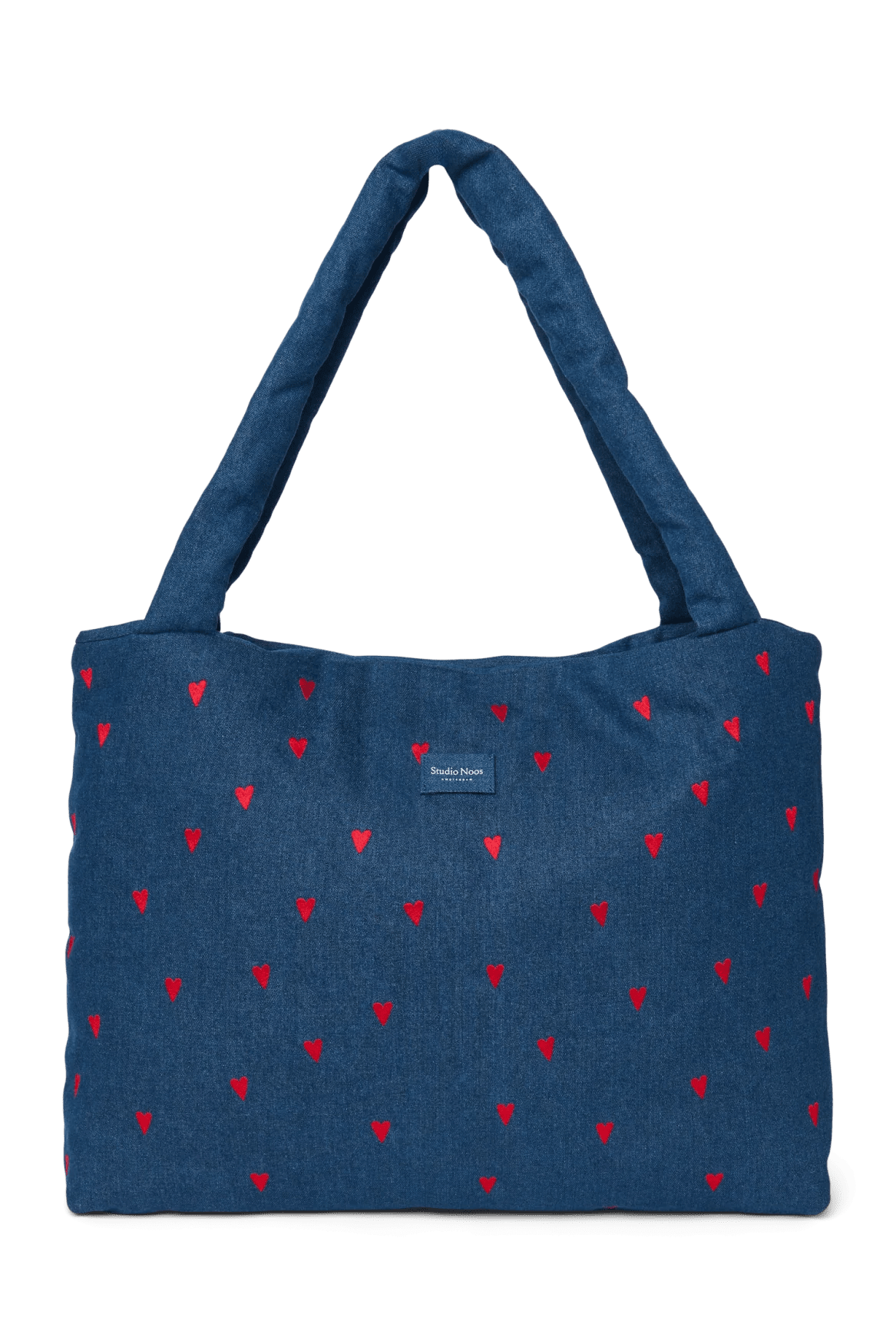 Taška Mom Bag STUDIO NOOS Dark Blue Red Hearts Denim | Lavly.cz