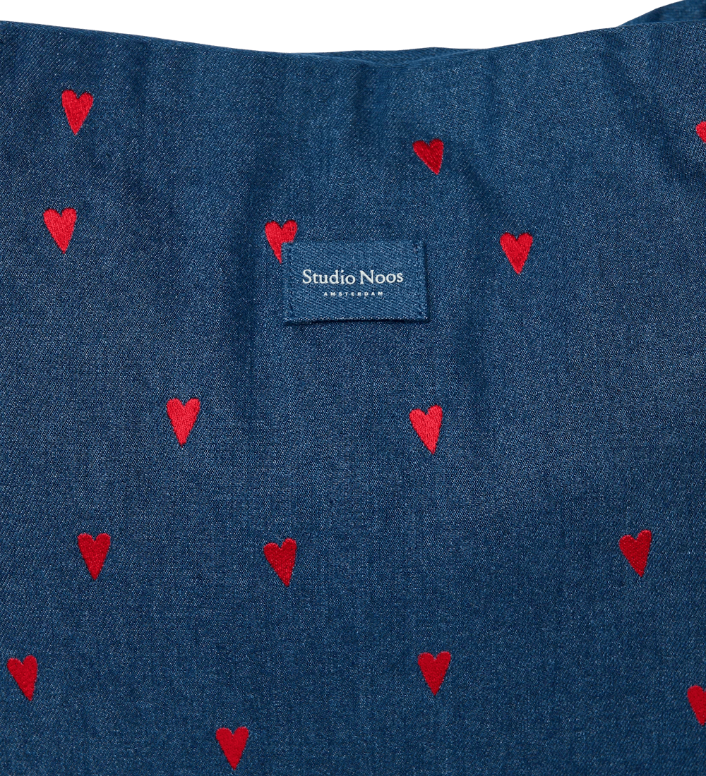 Taška Mom Bag STUDIO NOOS Dark Blue Red Hearts Denim | Lavly.cz