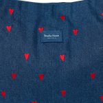 Taška Mom Bag STUDIO NOOS Dark Blue Red Hearts Denim | Lavly.cz