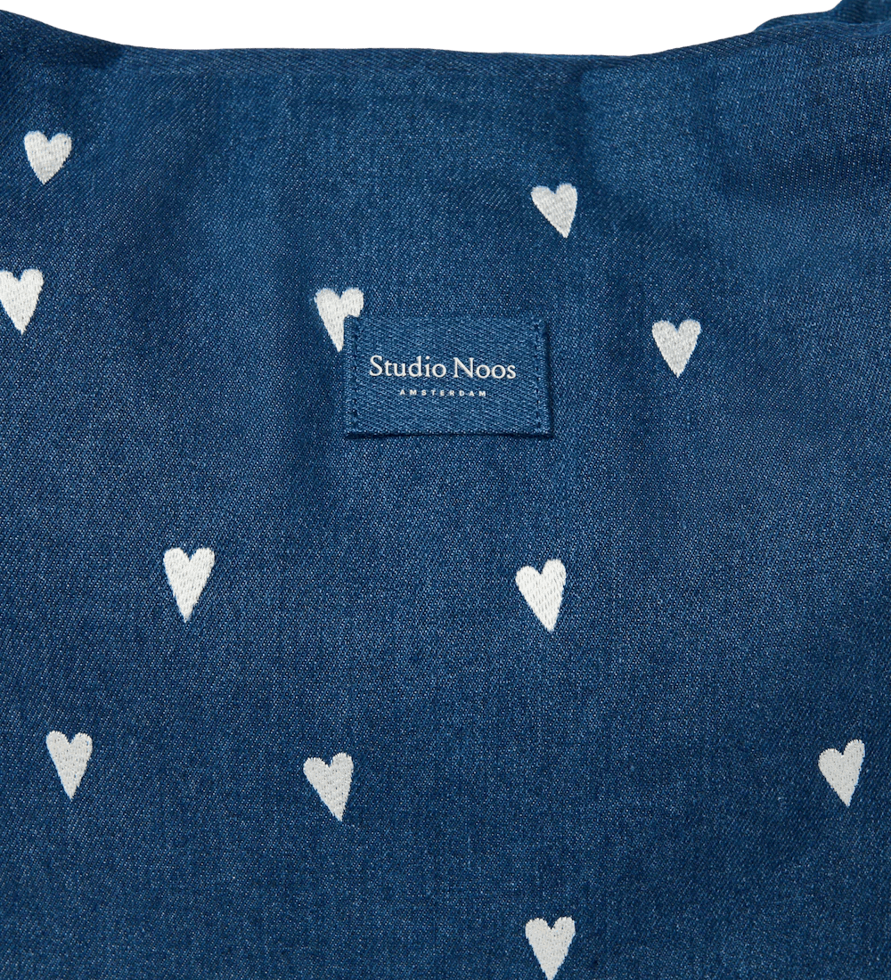 Taška Mom Bag STUDIO NOOS Dark Blue White Hearts Denim | Lavly.cz