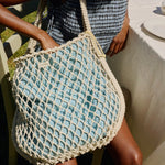 Taška Mom Bag STUDIO NOOS Macrame Natural Blue - Yellow | Lavly.cz