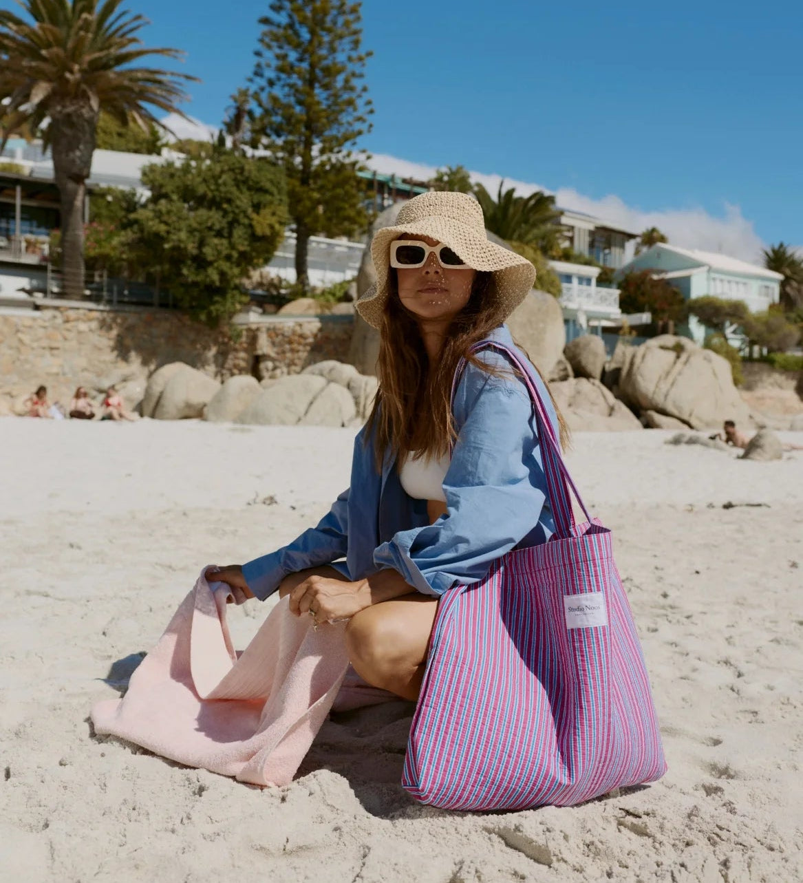 Taška Mom Bag STUDIO NOOS Raspberry Poplin Striped | Lavly.cz