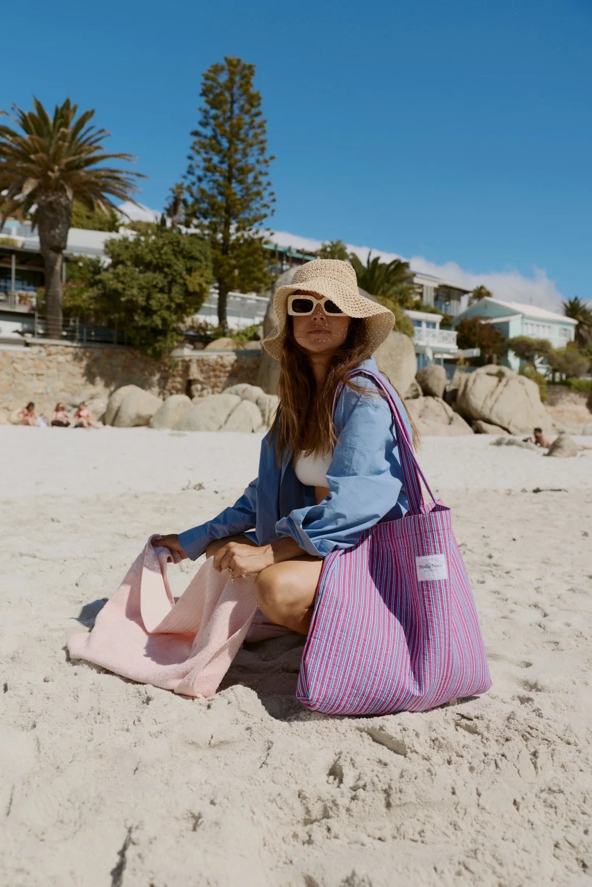 Taška Mom Bag STUDIO NOOS Raspberry Poplin Striped | Lavly.cz