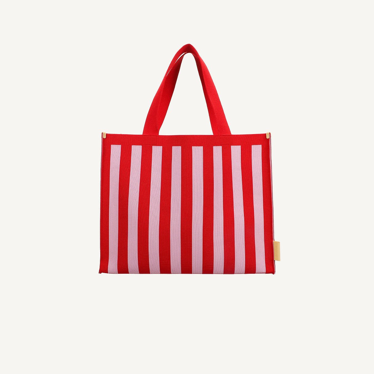Taška Shopper THE STICKY SIS CLUB Knitted Stripes Cerise + Ballet | Lavly.cz