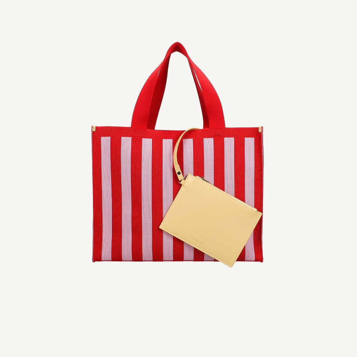 Taška Shopper THE STICKY SIS CLUB Knitted Stripes Cerise + Ballet | Lavly.cz