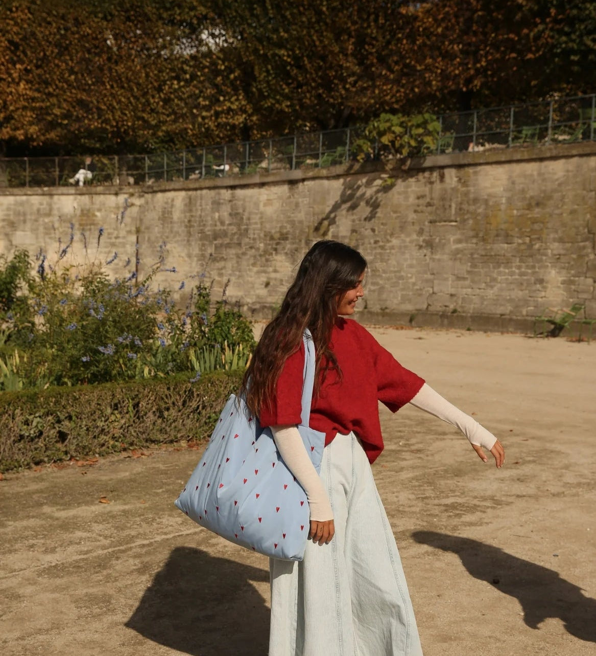 Taška STUDIO NOOS Light Blue Hearts Puffy | Lavly.cz