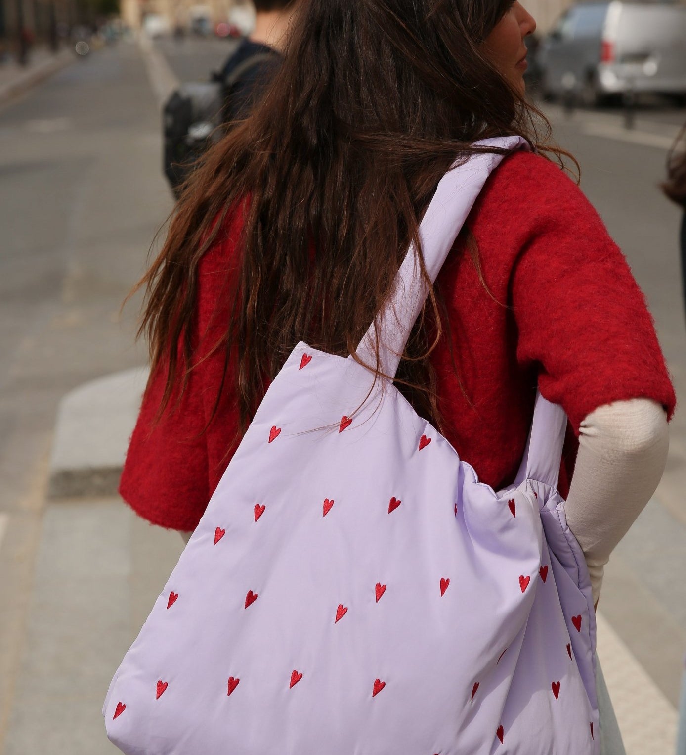 Taška STUDIO NOOS Purple Hearts Puffy | Lavly.cz