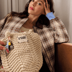 Taška THE STICKY SIS CLUB Crochet Bag Bone | Lavly.cz