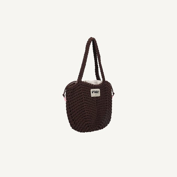 Taška THE STICKY SIS CLUB Crochet Bag Chocolate | Lavly.cz